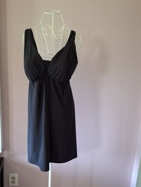 Lands' End Black V-Neck Sleep Chemise